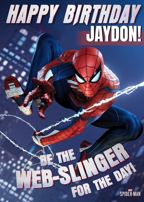 Marvel Spiderman Gamerverse Web Slinger Birthday Card