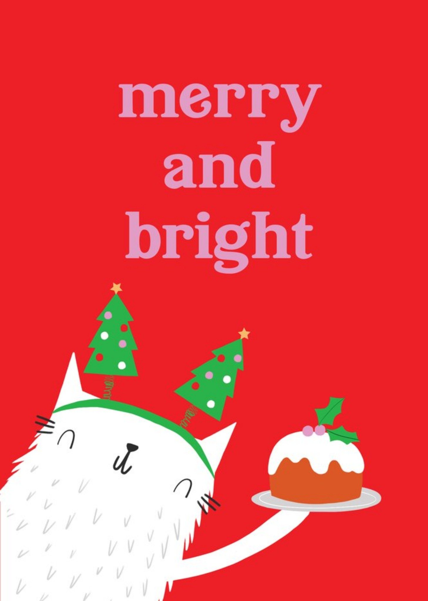 Moonpig Paperlink Choose Joy Cat Merry And Bright Christmas Card