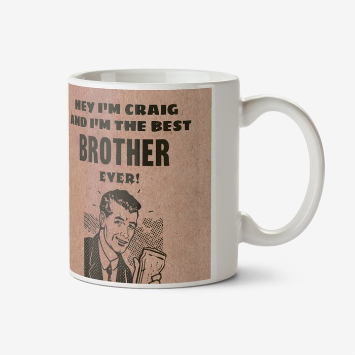 Retro Illustration Photo Upload The Best Brother Ever Mug