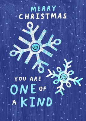 You Are One Of A Kind Illustrated Snowflakes Christmas Card