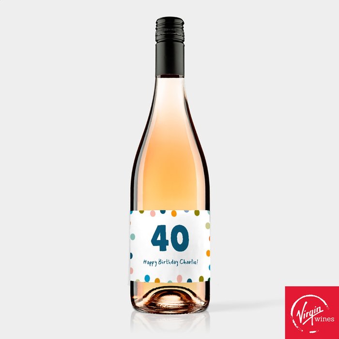 Virgin Wines Personalised Happy Birthday Milestone Rose Wine 75cl