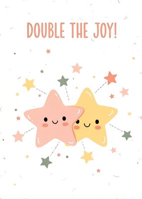 Double The Joy Illustrated New Baby Card