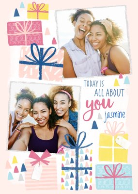 Pretty Presents Personalised And Photo Birthday Card