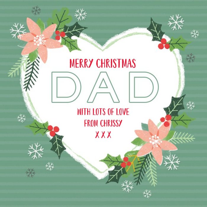 Merry Christmas Dad Personalised Card