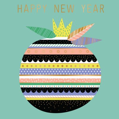 Happy New Year Illustrated Rosh Hashanah Card
