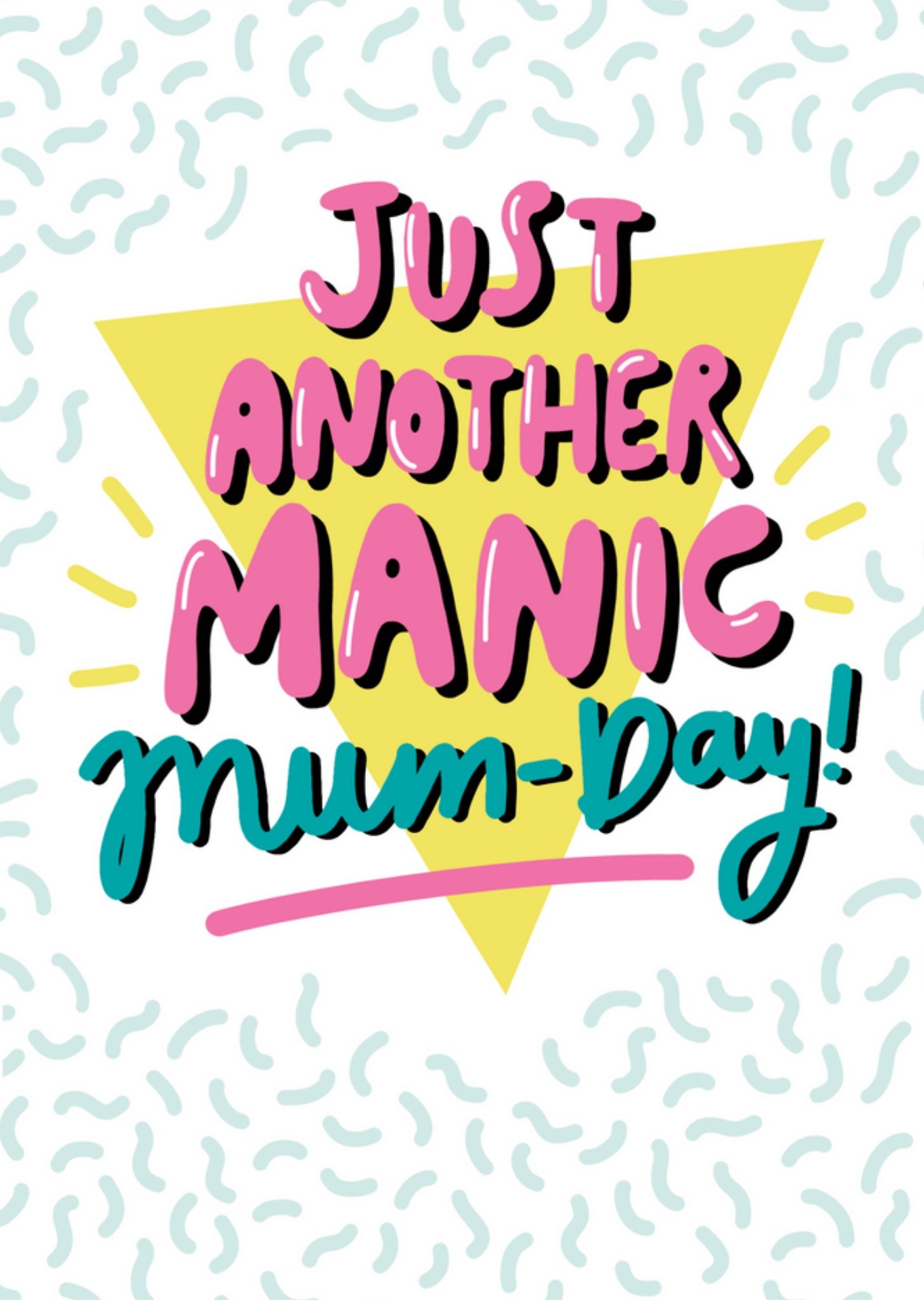 Moonpig Ukg Just Another Manic Mum-Day Retro Typography Mother's Day Card, Large