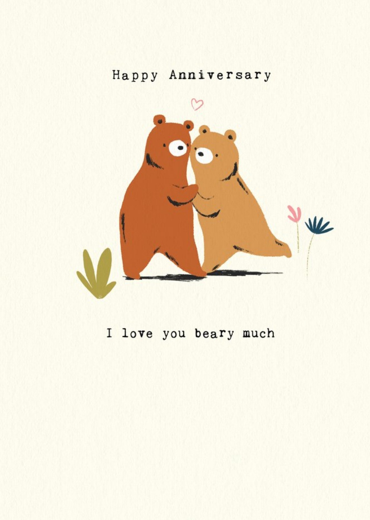Moonpig Two Bears I Love You Beary Much Happy Anniversary Card