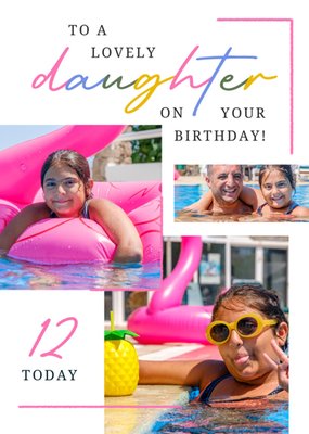 To A Lovely Daughter Photo Upload 12th Birthday Card