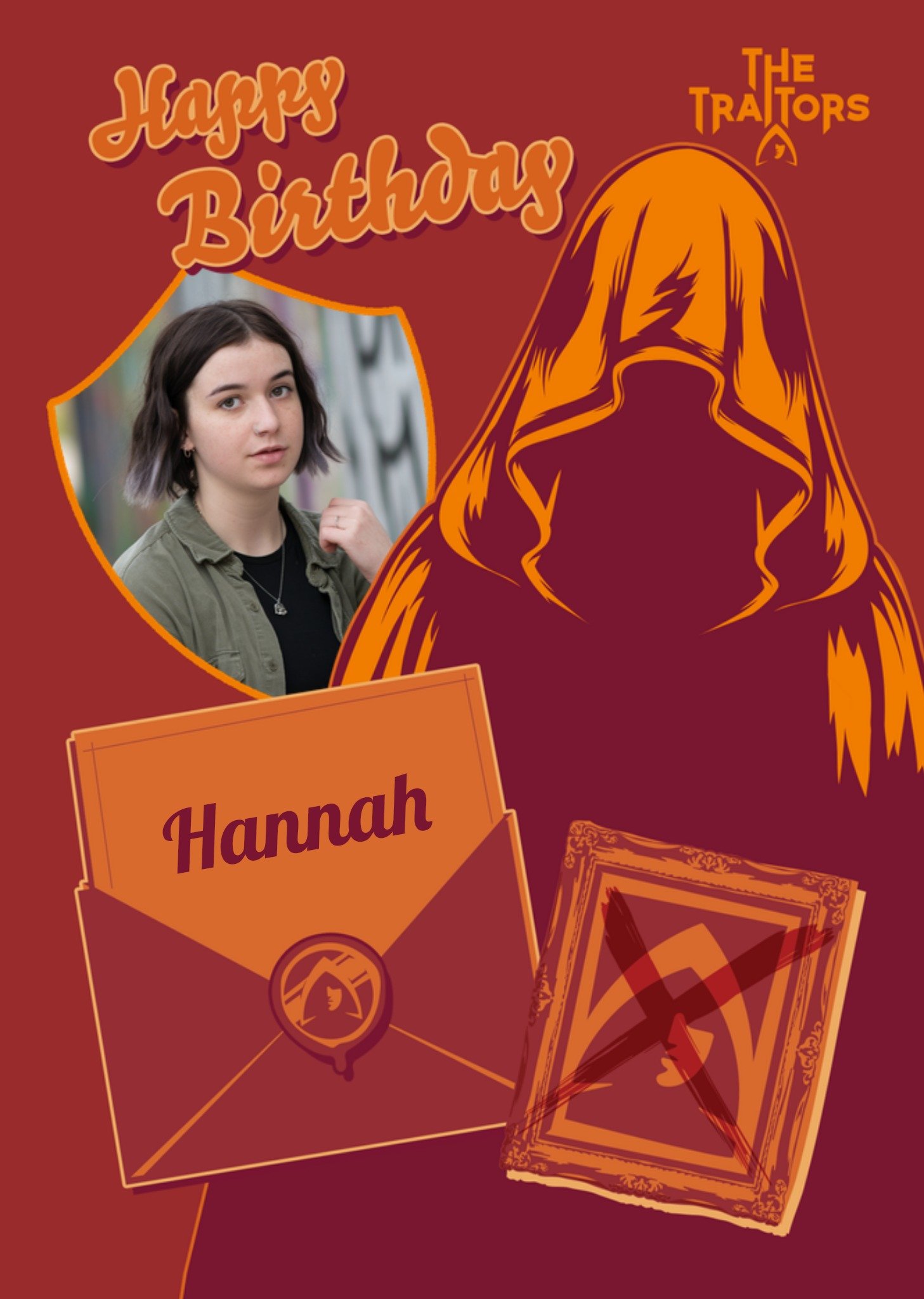 Bbc The Traitors Happy Birthday Cloaked Traitor Photo Upload Birthday Card