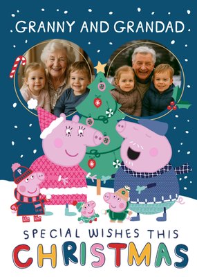 Peppa Pig Granny and Grandad Photo Upload Christmas Card
