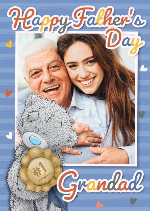 Tatty Teddy Cute Number 1 Grandad Photo Upload Card