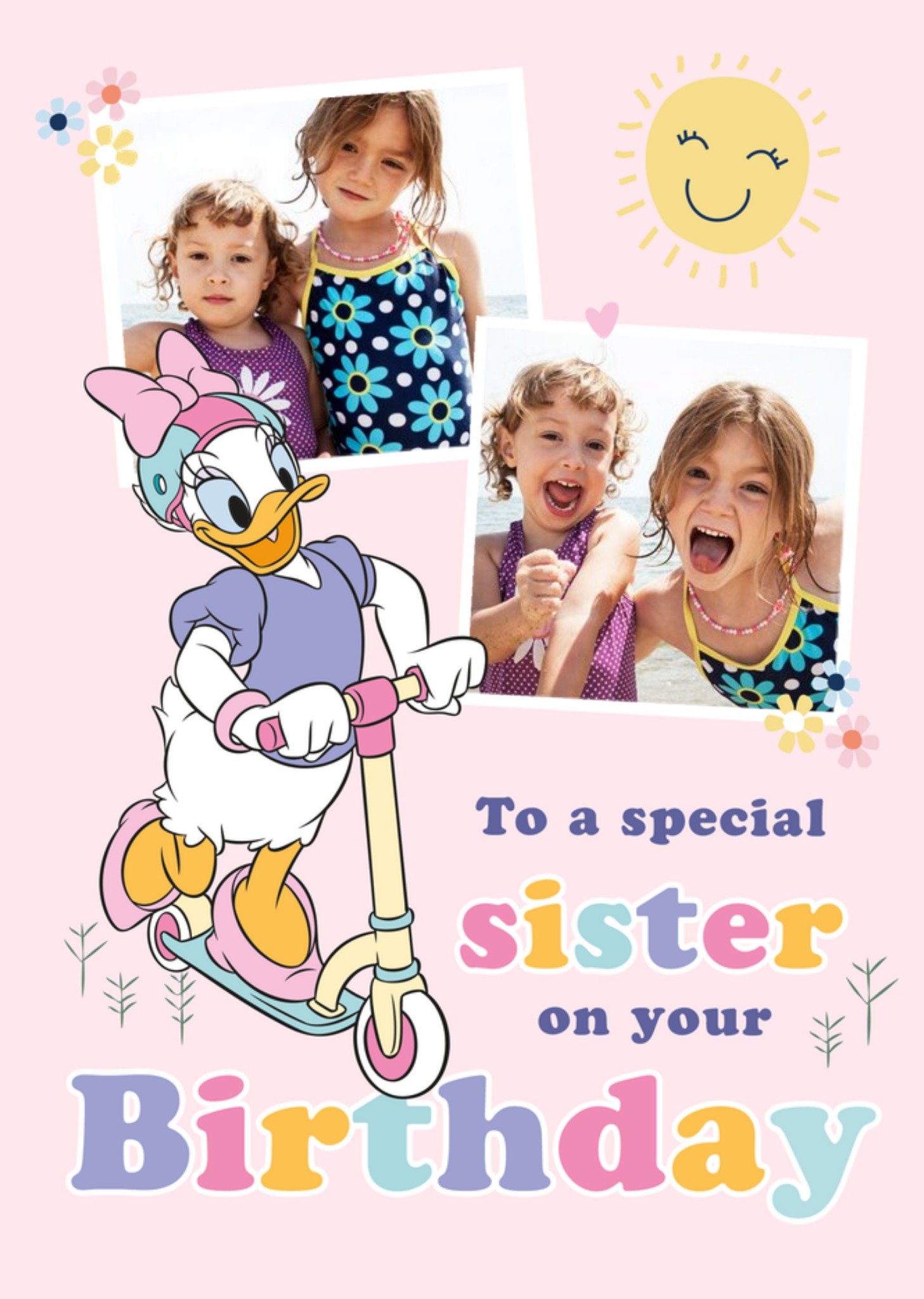 Disney Mickey And Minnie Mouse Happy Birthday To A Special Sister Photo Iupload Card