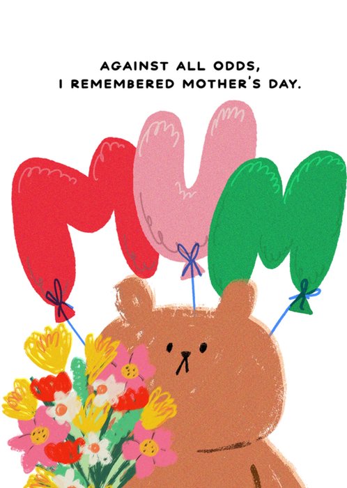 Against All Odds I Remembered Mother's Day Card