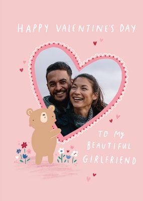 Sweet Illustrated Bear To My Beautiful Girlfriend Valentine's Day Card