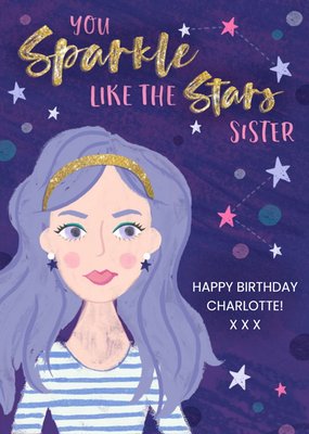 You Sparkle Like The Stars Sister Card