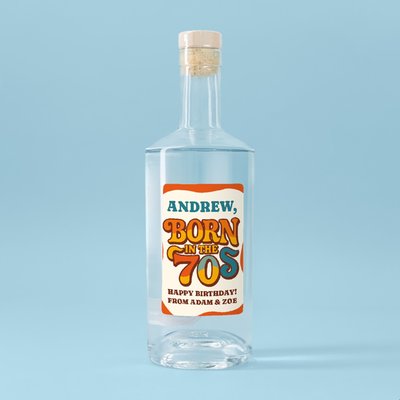 Personalised Born In The 70's Gin 70cl