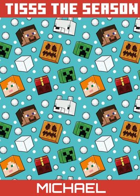 Minecraft Character Heads Tis The Season Christmas Card