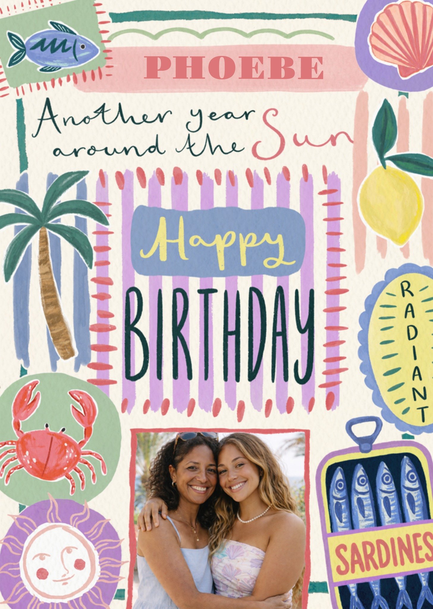 Moonpig Another Year Around The Sun Illustrated Photo Upload Birthday Card