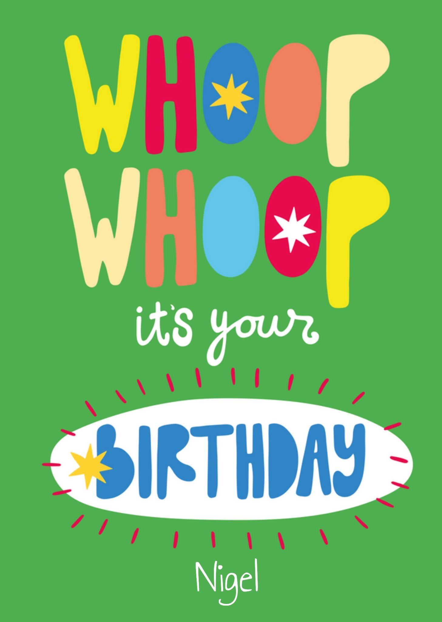 Moonpig Whoop Whoop It's Your Birthday Card, Large