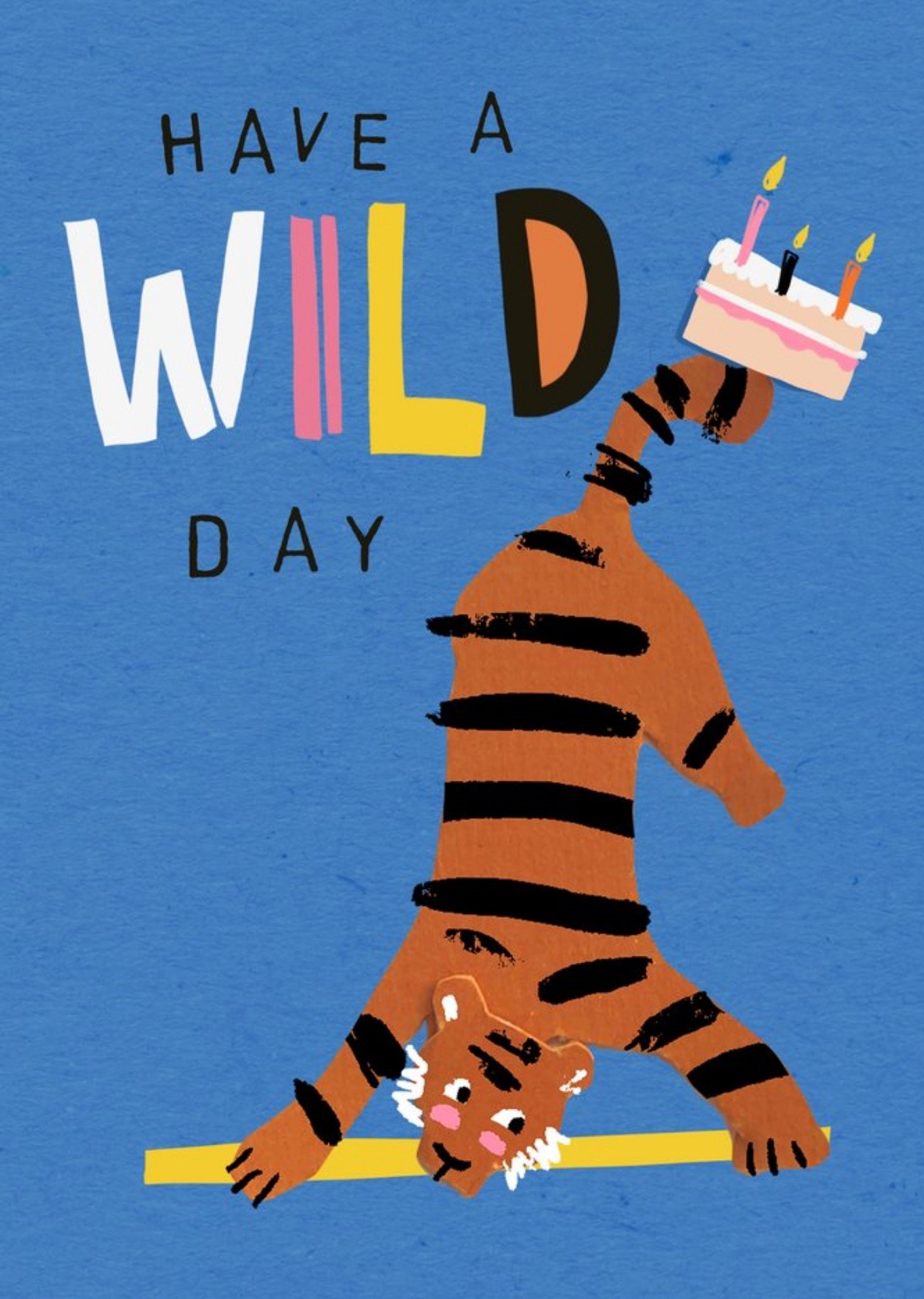 Moonpig Cat & Clo Bright, Fun, Typographic Illustration Of A Tiger Birthday Card