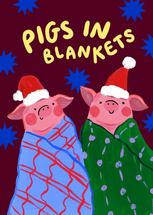 Eleanor Bowmer Pigs In Blankets Illustrated Piggies Christmas Card