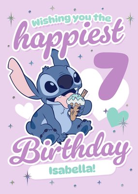 Disney Lilo And Stitch Illustrated Happiest Birthday Card