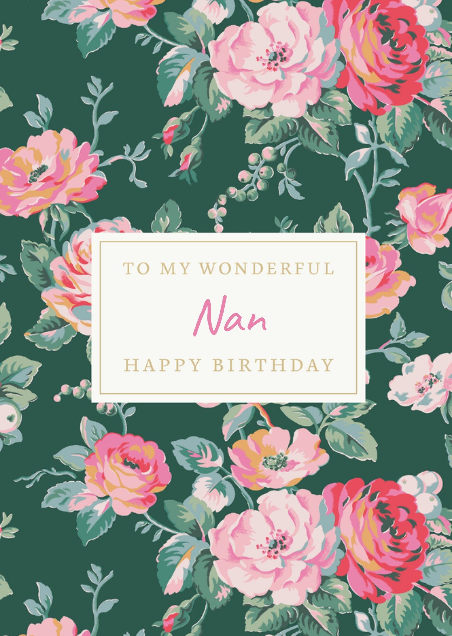 Cath Kidston To My Wonderful Nan Floral Happy Birthday Card