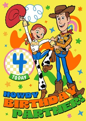 Toy Story Howdy Birthday Partner 4 Today Illustrated Card