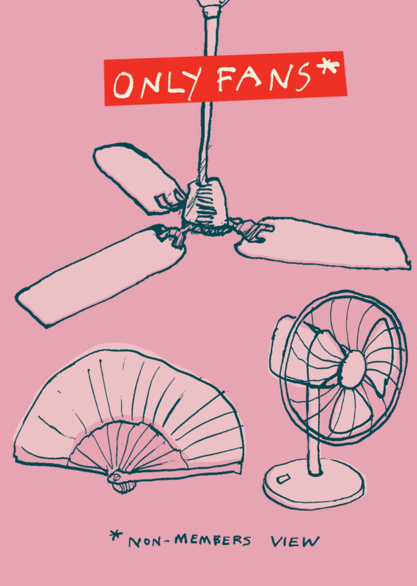 Moonpig Only Fans Funny Illustrated Card