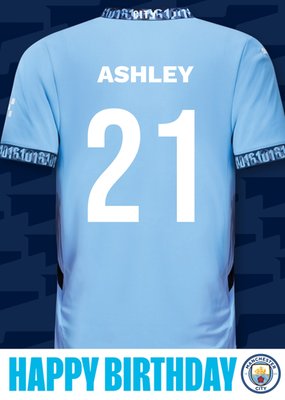 No 21 Man City Jersey Happy Birthday Card