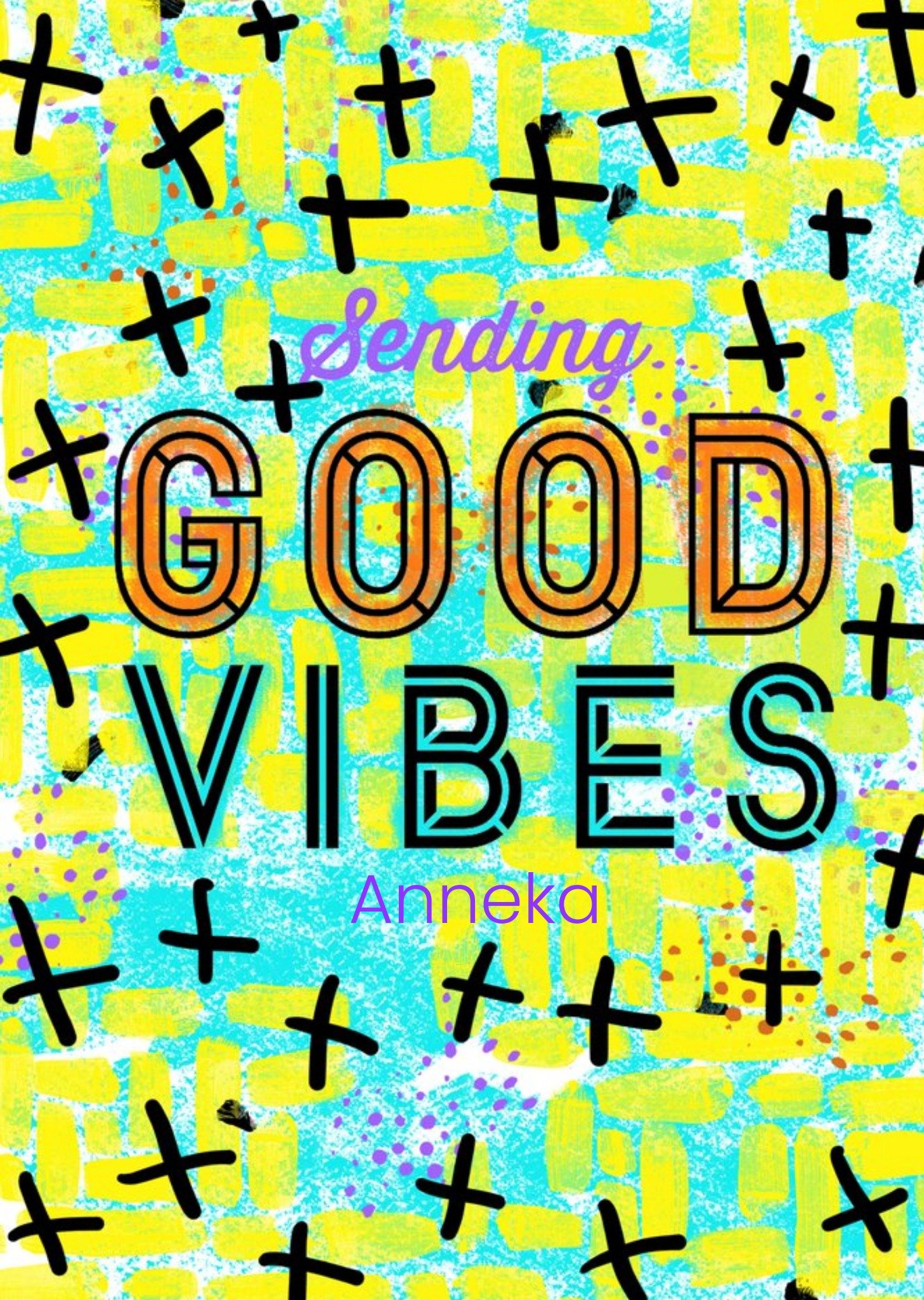 Moonpig Sending Good Vibes Personalised Greetings Card