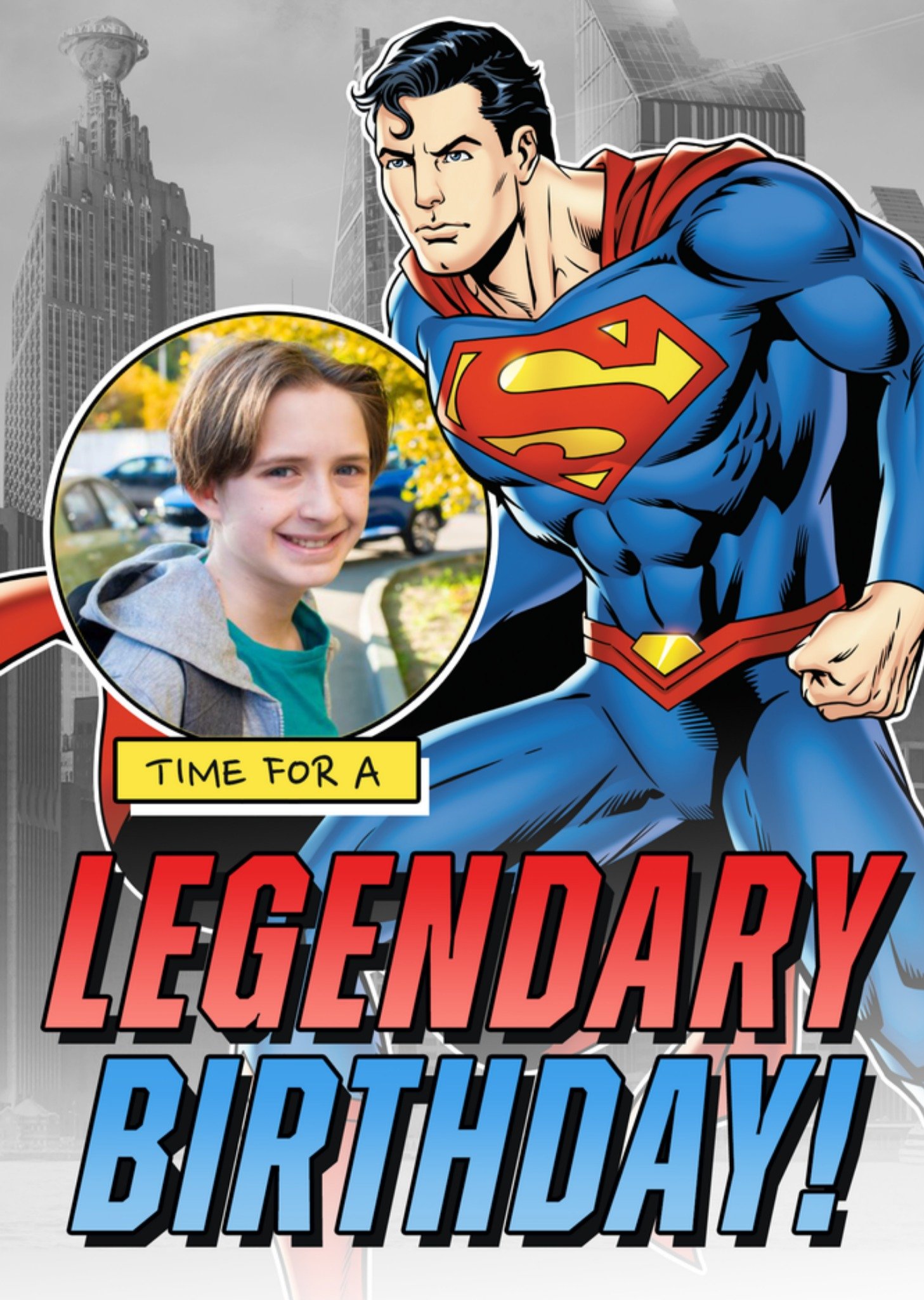 Moonpig Superman Legendary Photo Upload Birthday Card
