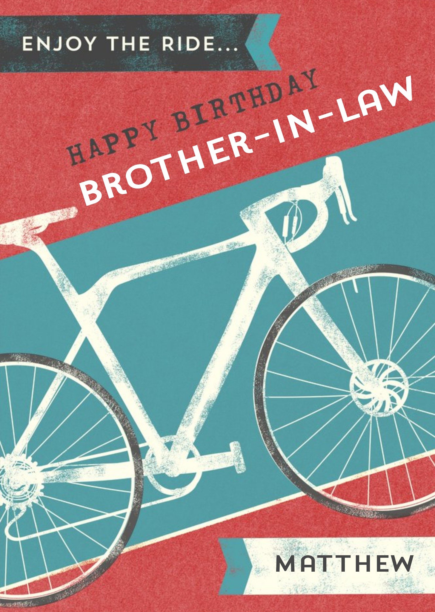 Moonpig Cycling Cycle Bike Bicycle Birthday Card For Brother-In-Law