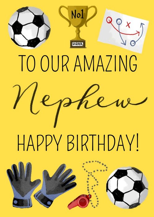 Okey Dokey Illustrated Sport Football Amazing Nephew Birthday Card