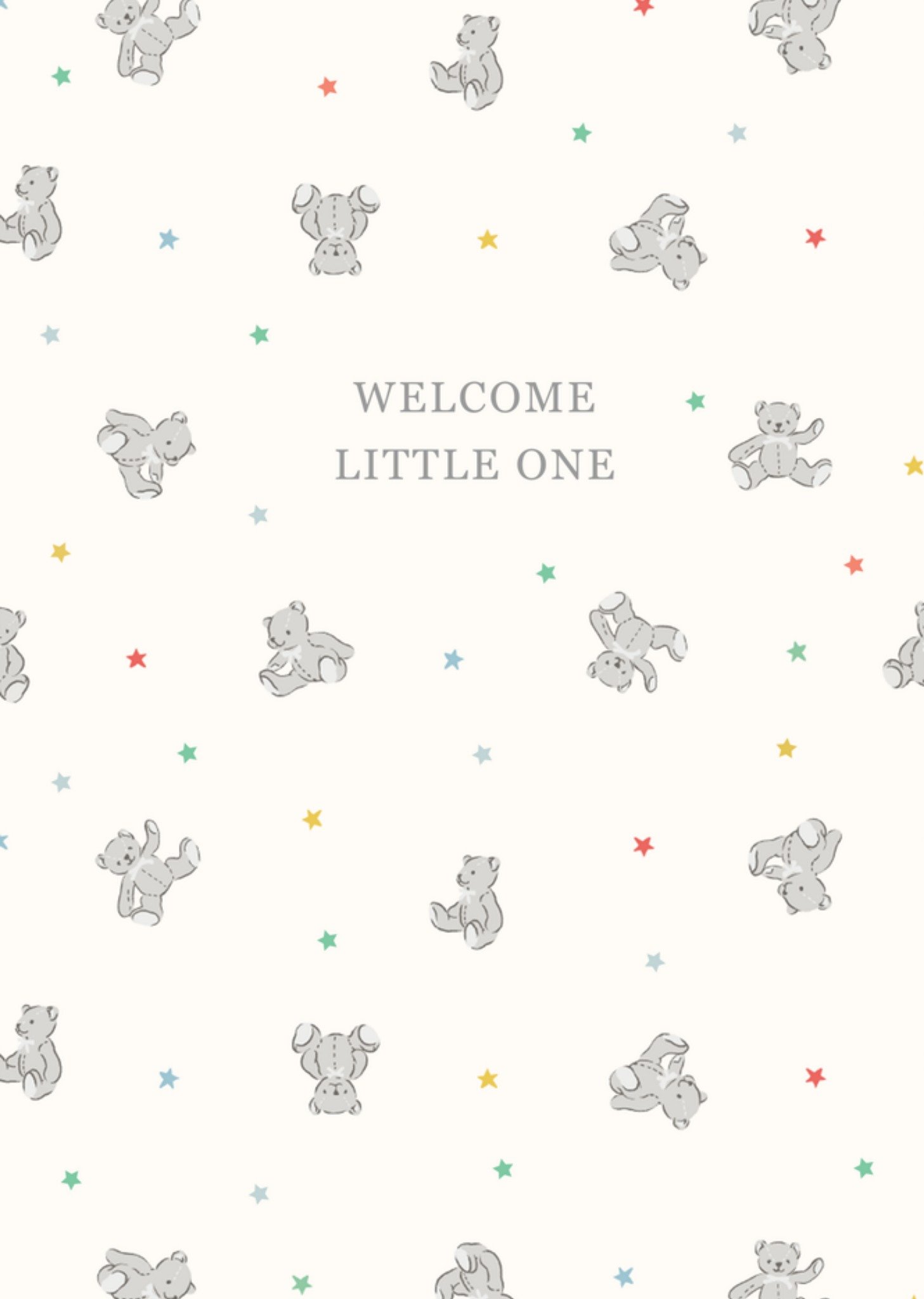 Cath Kidston Welcome Little One Illustrated Teddy Bears New Baby Card