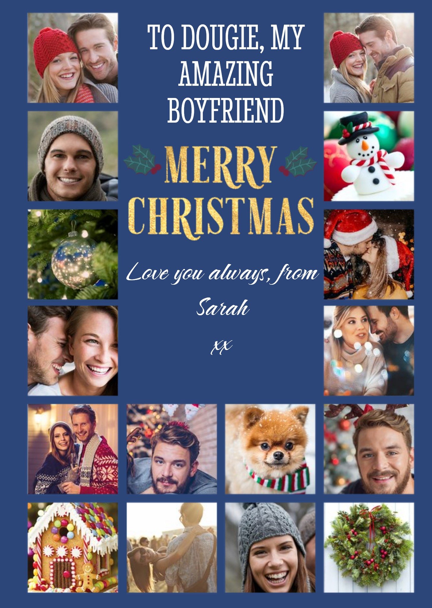 Moonpig Multiple Photo Upload Christmas Card For Boyfriend