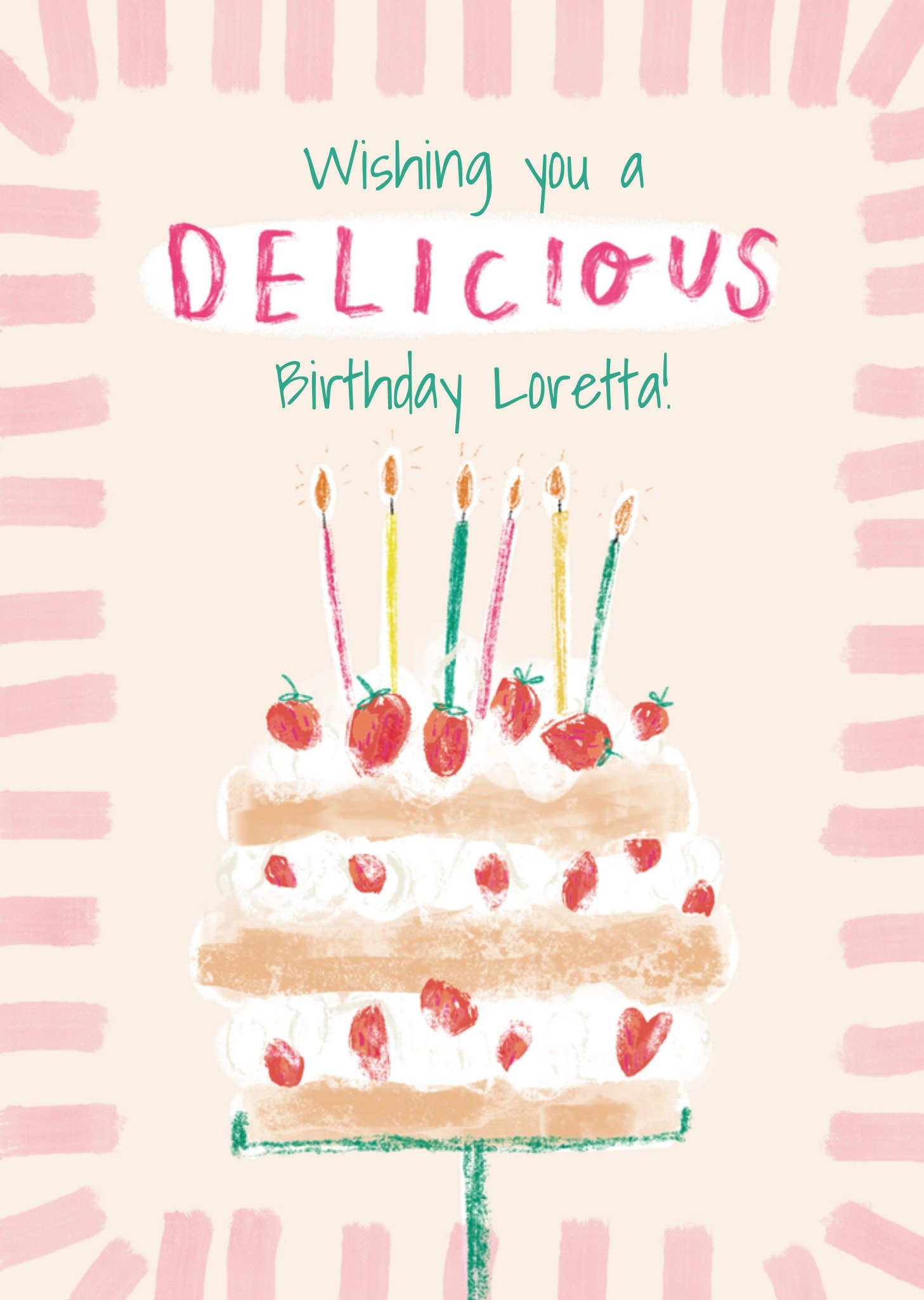 Moonpig Cake Themed Delicious Birthday Card From The Studio Collection