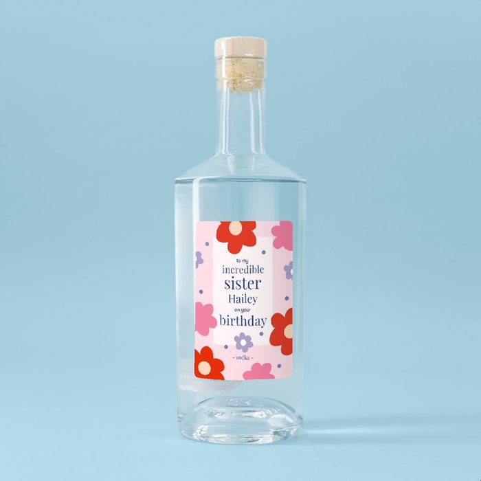 Personalised Incredible Sister's Birthday Vodka 70cl