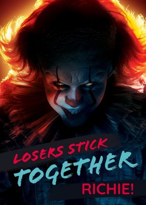 IT Movie Losers Stick Together Pennywise Horror Birthday Card