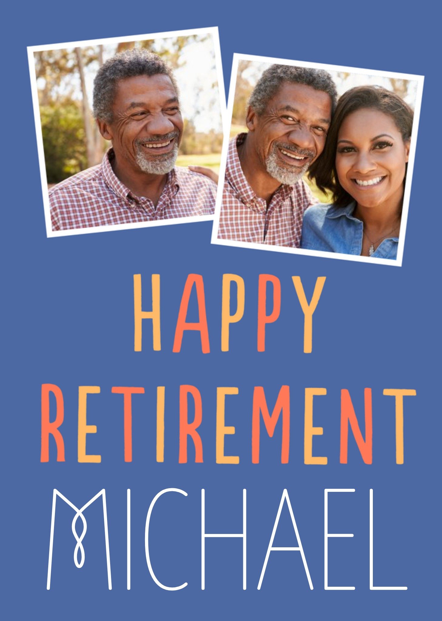 Moonpig Big Bold Type Happy Retirement Photo Upload Card