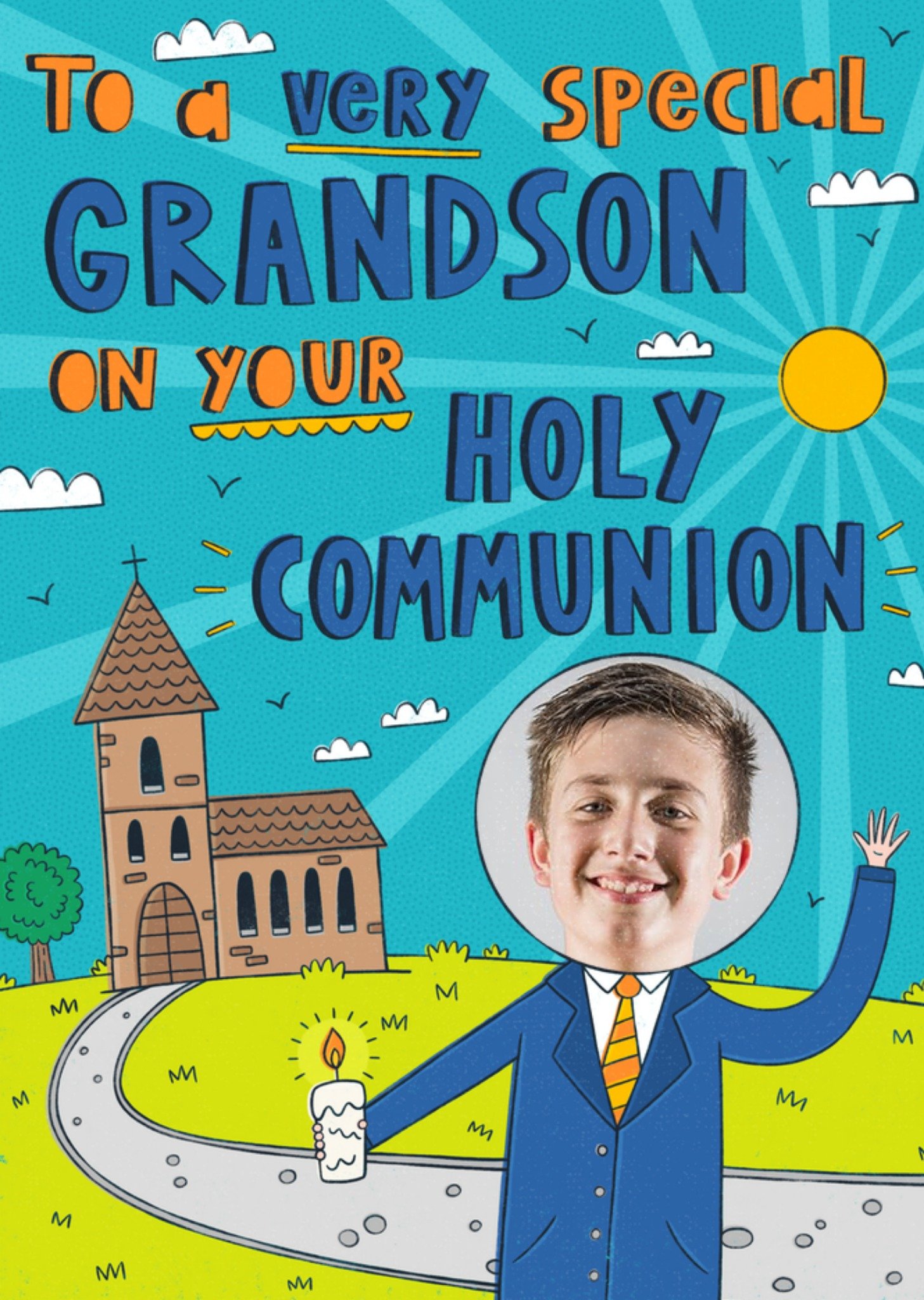 Moonpig Damien Barlow Holy Communion Photo Upload Irish Card