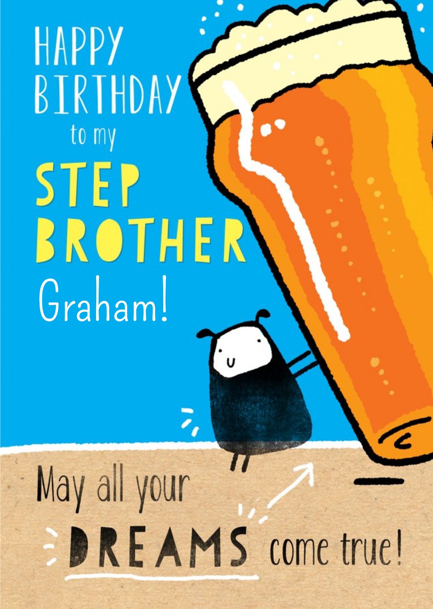 Moonpig Funny Step Brother Birthday Card