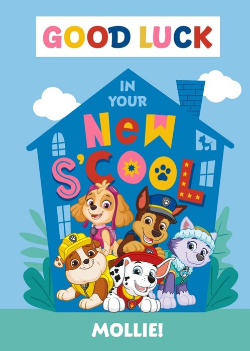 Paw Patrol Good Luck New School Card