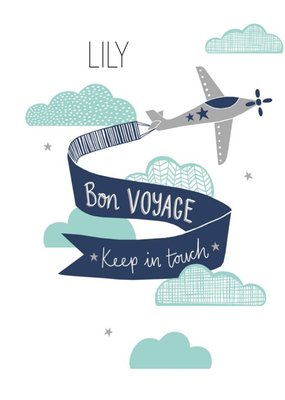 Hotchpotch Plane Clouds Sweet Bon Voyage Card