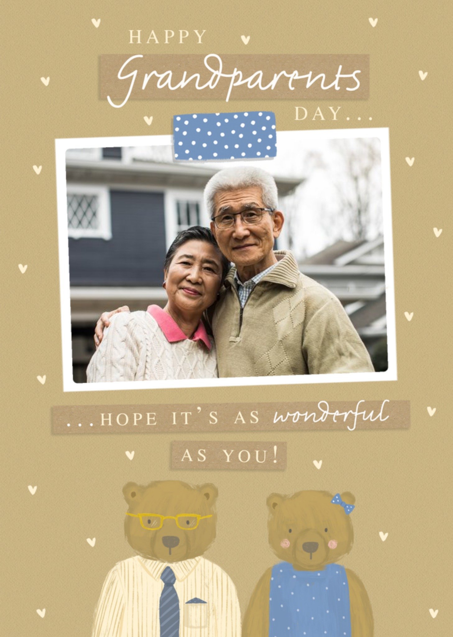 Moonpig Photo Upload Grandparents Day Card Featuring Grandad And Grandma Bear