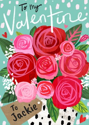 To My Valentine Illustrated Floral Valentine's Day Card