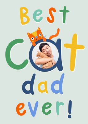 Best Cat Dad Ever Photo Upload Card