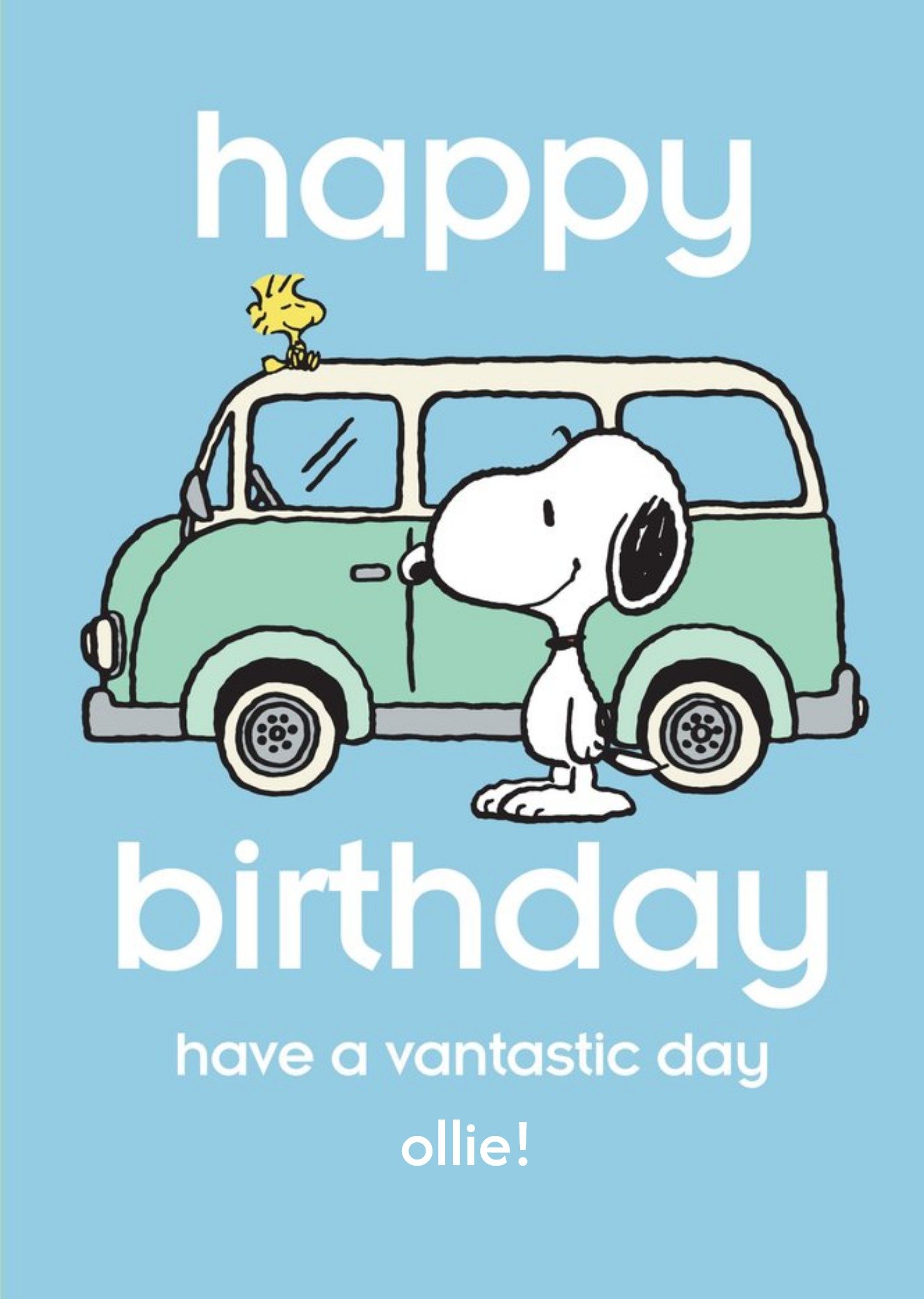 Moonpig Cute Peanuts Happy Birthday Have A Vantastic Day Personalised Card