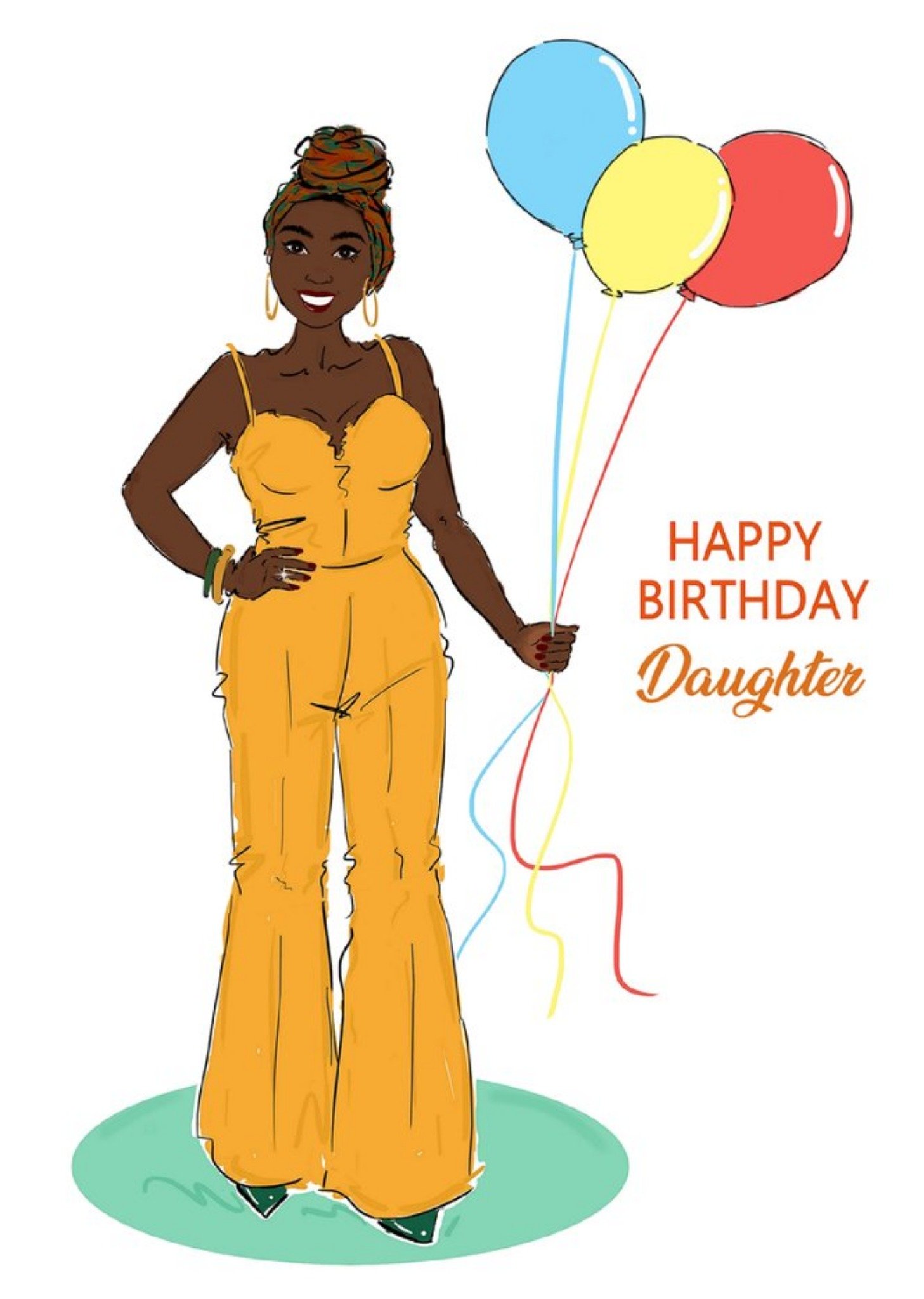Moonpig Happy Birthday Daughter Girl With Balloons Card