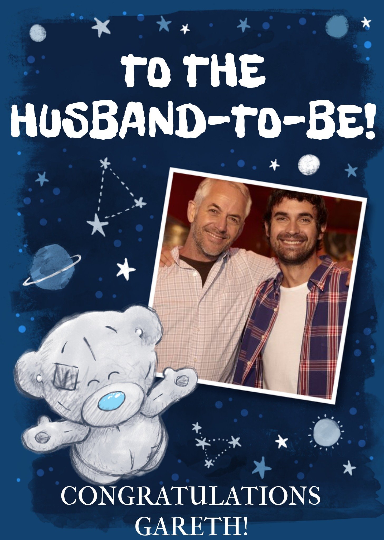 Me To You Tatty Teddy To The Husband To Be Photo Upload Card